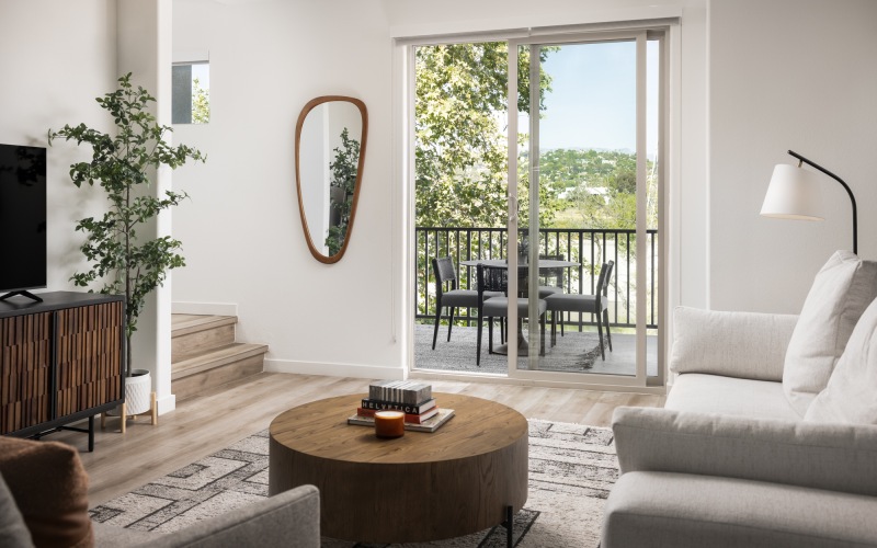Living room with balcony