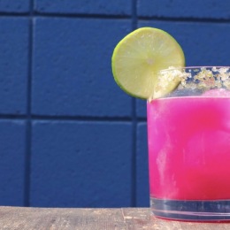 nice pink drink with lime